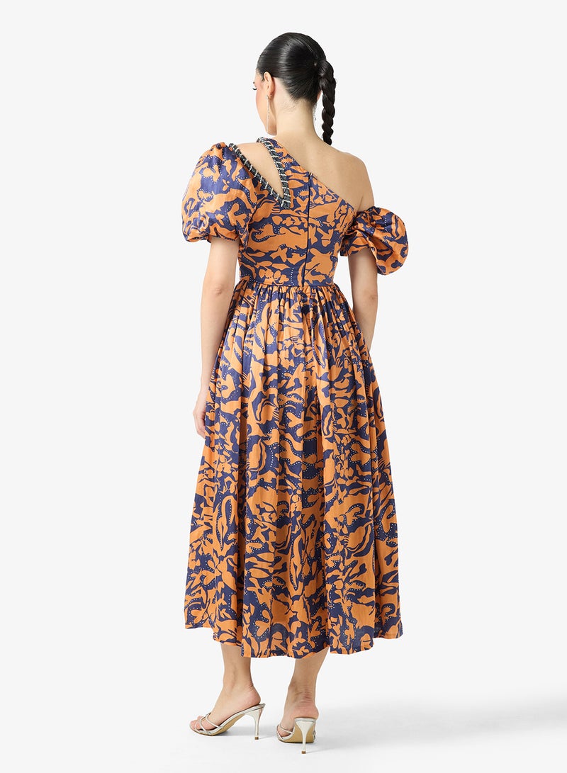 Threadz by Ajooni Printed One-Shoulder Dress - Image 2